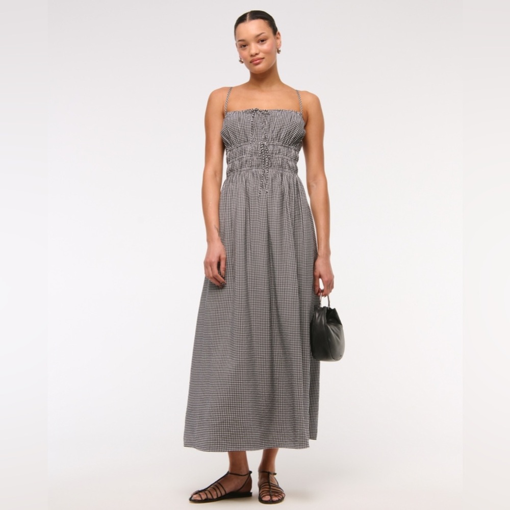 Smoked Tie-Front Maxi Dress - SP - Abercrombie
